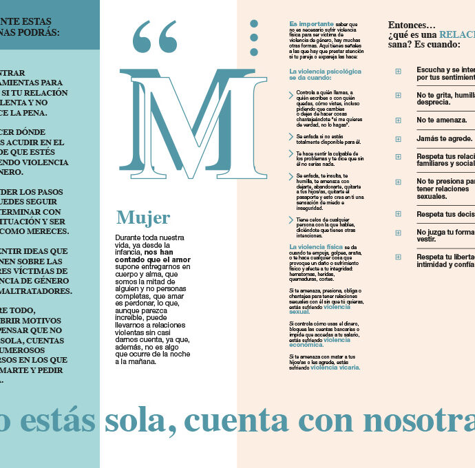 NO ESTÁS SOLA, CUENTA CON NOSOTRAS